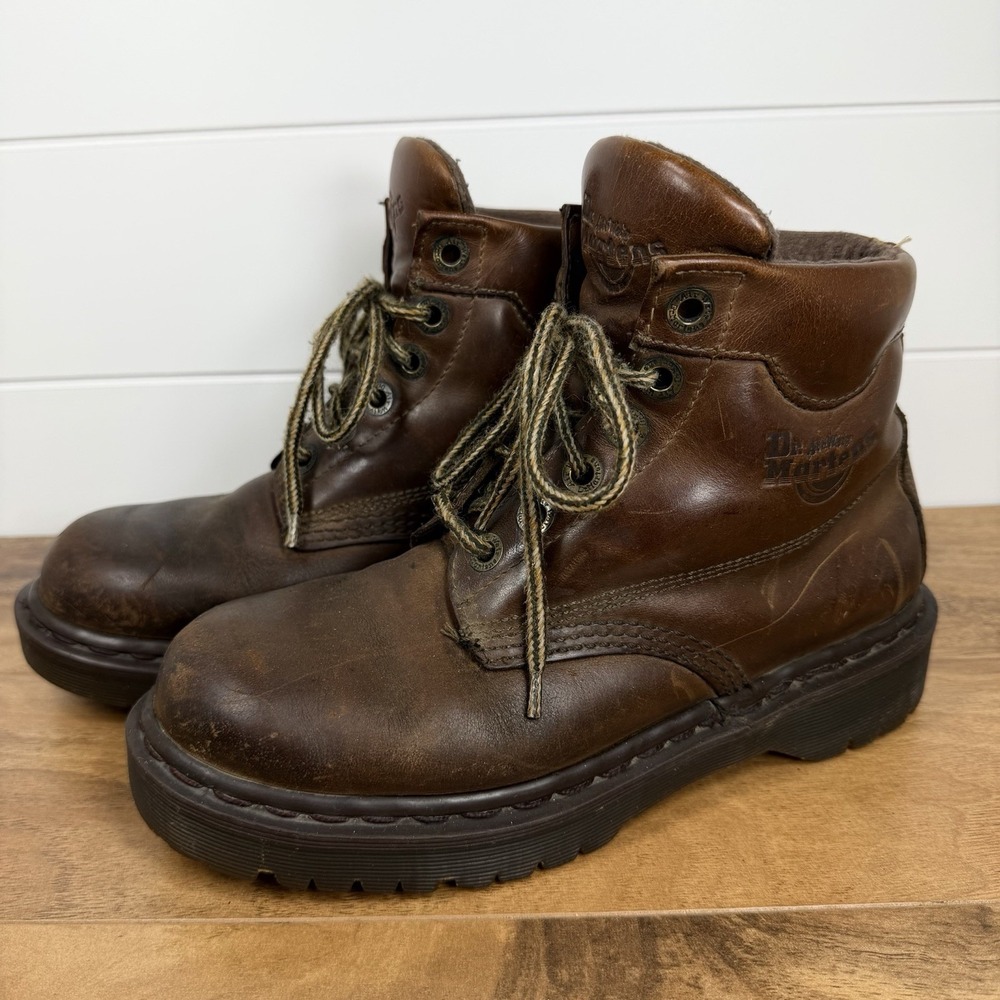 Dr. Martens Brown Leather Lace-Up Ankle Boots